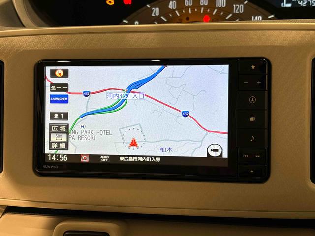 ムーヴキャンバスＸ　ＳＡIII　ナビ　ＥＴＣ　ドラレコハロゲンライト　置き楽ボックス　オートライト　プッシュボタンスタート　セキュリティアラーム　パワースライドドア　　キーフリーシステム　電動格納式ドアミラー（広島県）の中古車