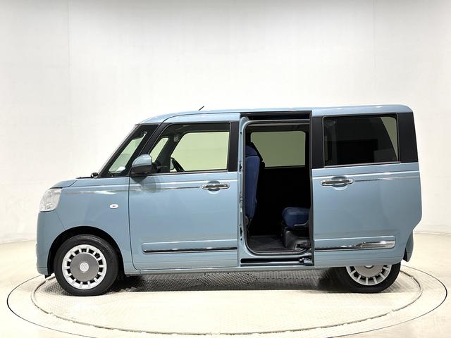 ムーヴキャンバスセオリーＧＬＥＤオートライト・フォグランプ　電動パーキングブレーキ　プッシュボタンスタート　セキュリティアラーム　バックカメラ　両側パワースライドドアウエルカムオープン機能　オート電動格納式ドアミラー（広島県）の中古車