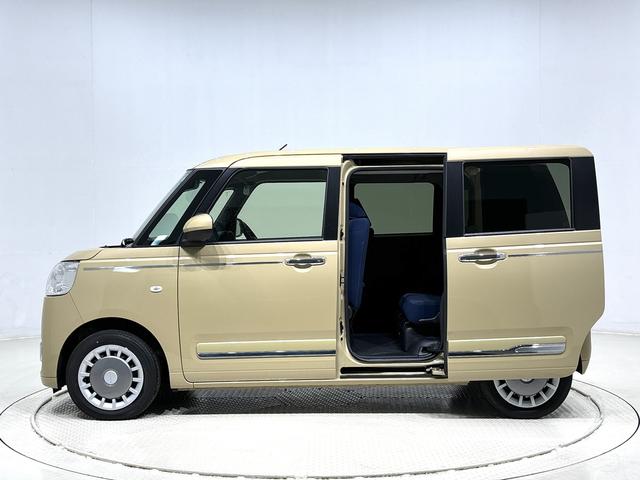 ムーヴキャンバスセオリーＧ　バックカメラ付き　電動パーキングブレーキＬＥＤオートライト・フォグランプ　電動パーキングブレーキ　プッシュボタンスタート　セキュリティアラーム　バックカメラ　両側パワースライドドアウエルカムオープン機能　オート電動格納式ドアミラー（広島県）の中古車