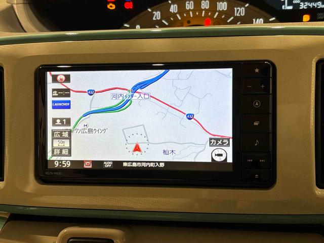 ムーヴキャンバスXメイクアップリミテッド SAIIIナビ パノラマ ドラレコ ETC ハロゲンライト LEDフォグランプ 置き楽ボックス オートライト プッシュボタンスタート セキュリティアラーム パノラマモニター対応カメラ 両側パワースライドドア(広島県)の中古車