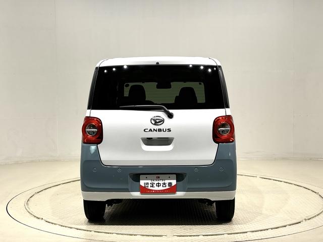 ムーヴキャンバスストライプスＧＬＥＤオートライト・フォグランプ　電動パーキングブレーキ　プッシュボタンスタート　セキュリティアラーム　バックカメラ　両側パワースライドドアウエルカムオープン機能　オート電動格納式ドアミラー（広島県）の中古車