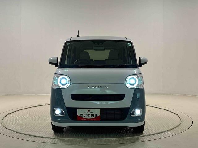 ムーヴキャンバスストライプスＧＬＥＤオートライト・フォグランプ　電動パーキングブレーキ　プッシュボタンスタート　セキュリティアラーム　バックカメラ　両側パワースライドドアウエルカムオープン機能　オート電動格納式ドアミラー（広島県）の中古車