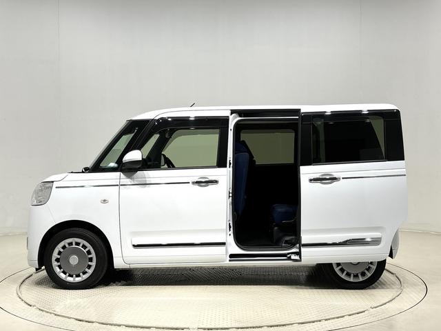 ムーヴキャンバスセオリーＧターボＬＥＤオートライト・フォグランプ　電動パーキングブレーキ　プッシュボタンスタート　セキュリティアラーム　バックカメラ　両側パワースライドドアウエルカムオープン機能　オート電動格納式ドアミラー（広島県）の中古車