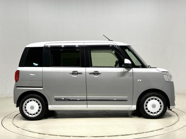 ムーヴキャンバスストライプスＧＬＥＤオートライト・フォグランプ　電動パーキングブレーキ　プッシュボタンスタート　セキュリティアラーム　バックカメラ　両側パワースライドドアウエルカムオープン機能　オート電動格納式ドアミラー（広島県）の中古車