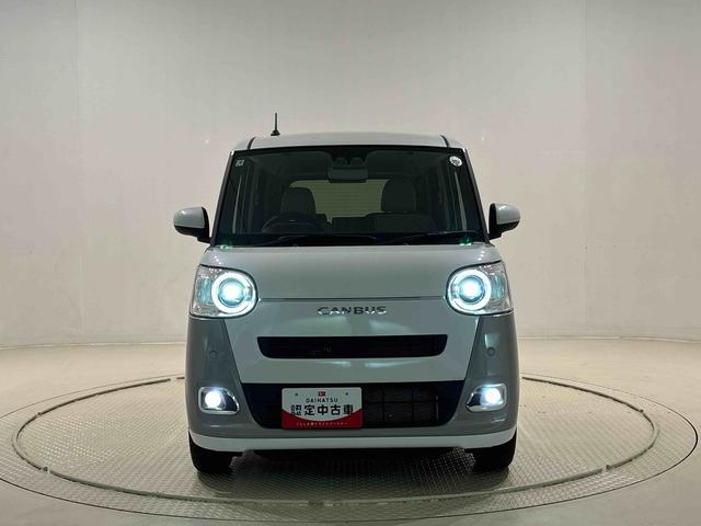 ムーヴキャンバスストライプスＧＬＥＤオートライト・フォグランプ　電動パーキングブレーキ　プッシュボタンスタート　セキュリティアラーム　バックカメラ　両側パワースライドドアウエルカムオープン機能　オート電動格納式ドアミラー（広島県）の中古車