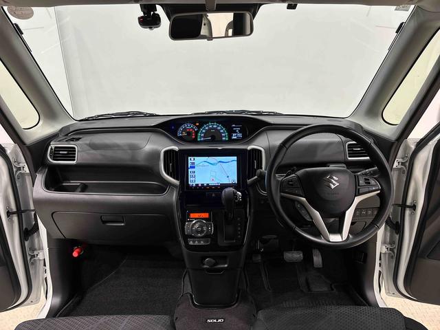ソリオバンディットハイブリッドＭＶ　ナビ　ＥＴＣ　ドラレコ　全方位カメラプッシュボタンスタート　オートエアコン　ステアリングスイッチ　パワースライドドア　アイドリングストップ　シートヒーター　オートライト　電動格納ミラー　シートリフター　後席テーブル　後席サンシェード（広島県）の中古車