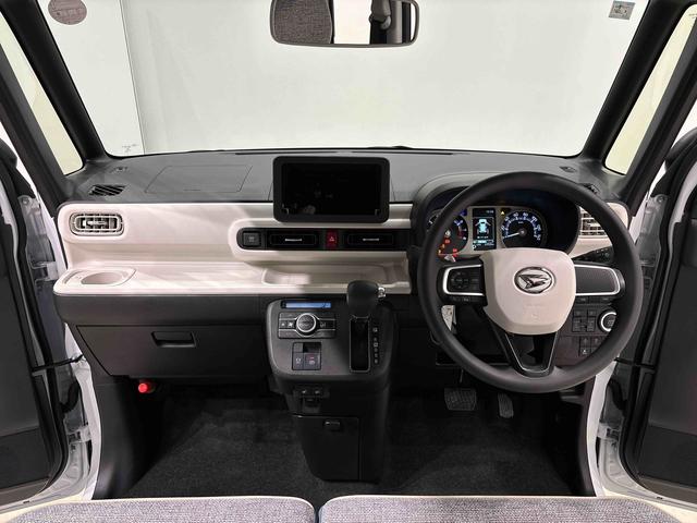 ムーヴキャンバスストライプスＧ　運転席・助手席シートヒーター　キーフリー純正ナビ装着用アップグレードパック　　両側電動スライドドア　運転席シートリフター　チルトステアリング　電動パーキングブレーキ　オートブレーキホールド機能　オートライト（広島県）の中古車