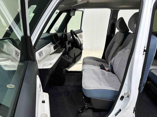 ムーヴキャンバスストライプスＧ　運転席・助手席シートヒーター　キーフリー純正ナビ装着用アップグレードパック　　両側電動スライドドア　運転席シートリフター　チルトステアリング　電動パーキングブレーキ　オートブレーキホールド機能　オートライト（広島県）の中古車