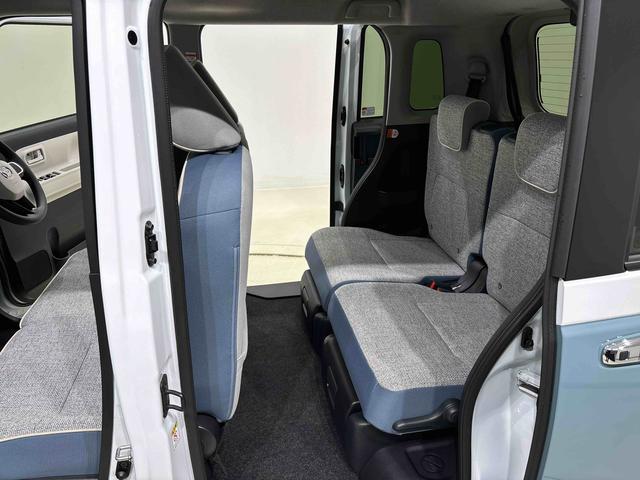 ムーヴキャンバスストライプスＧ　運転席・助手席シートヒーター　キーフリー純正ナビ装着用アップグレードパック　　両側電動スライドドア　運転席シートリフター　チルトステアリング　電動パーキングブレーキ　オートブレーキホールド機能　オートライト（広島県）の中古車