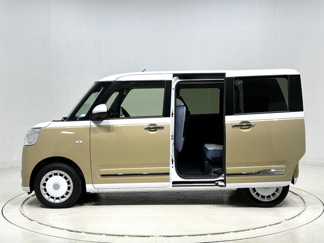 ムーヴキャンバスストライプスＧ　バックモニター　後席両側パワースライドドア運転席・助手席シートヒーター　電動パーキングブレーキ　ＬＥＤヘッドライト・フォグランプ　サイドエアバッグ　オートライト　オートエアコン　キーフリーシステム　アイドリングストップ機能（広島県）の中古車