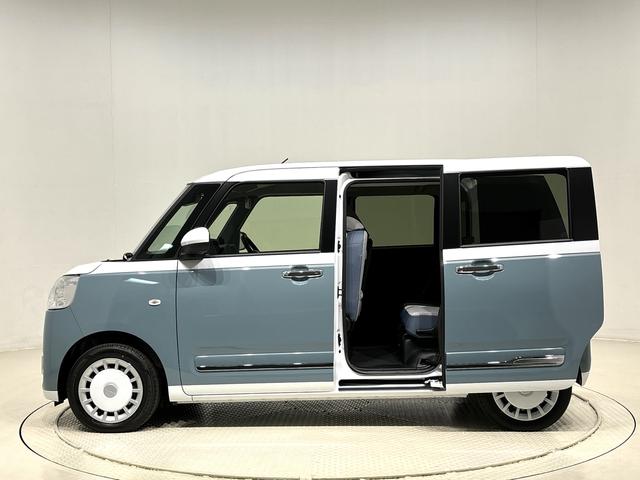 ムーヴキャンバスストライプスG 電動パーキングブレーキ R7年式LEDオートライト・フォグランプ プッシュボタンスタート セキュリティアラーム バックカメラ 両側パワースライドドアウエルカムオープン機能 オート電動格納式ドアミラー(広島県)の中古車