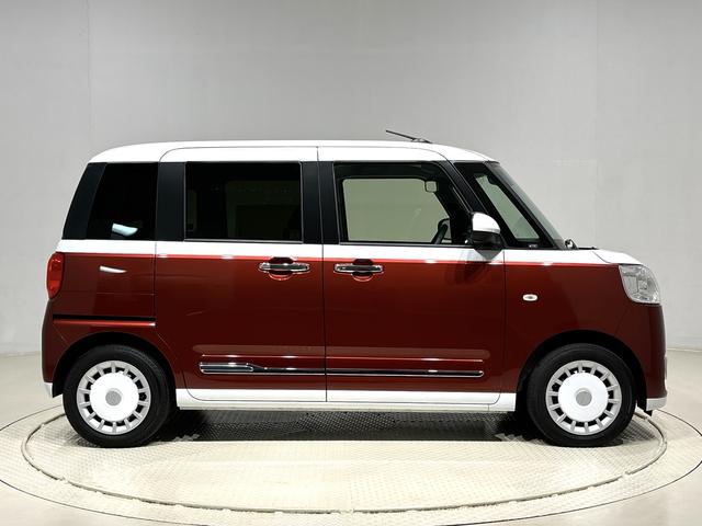 ムーヴキャンバスストライプスＧ　ナビ　ＥＴＣＬＥＤオートライト・フォグランプ　電動パーキングブレーキ　プッシュボタンスタート　セキュリティアラーム　バックカメラ　両側パワースライドドアウエルカムオープン機能　オート電動格納式ドアミラー（広島県）の中古車