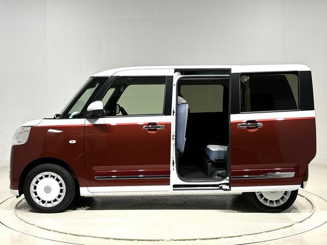 ムーヴキャンバスストライプスＧ　ナビ　ＥＴＣＬＥＤオートライト・フォグランプ　電動パーキングブレーキ　プッシュボタンスタート　セキュリティアラーム　バックカメラ　両側パワースライドドアウエルカムオープン機能　オート電動格納式ドアミラー（広島県）の中古車