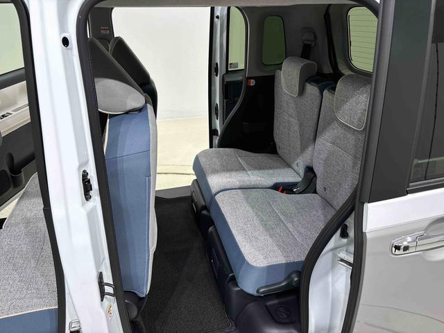 ムーヴキャンバスストライプスＧターボ　バックモニター　電動パーキングブレーキＬＥＤオートライト・フォグランプ　電動パーキングブレーキ　プッシュボタンスタート　セキュリティアラーム　バックカメラ　両側パワースライドドアウエルカムオープン機能　オート電動格納式ドアミラー（広島県）の中古車