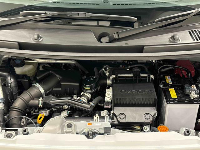 ムーヴキャンバスストライプスＧターボ　バックモニター　電動パーキングブレーキＬＥＤオートライト・フォグランプ　電動パーキングブレーキ　プッシュボタンスタート　セキュリティアラーム　バックカメラ　両側パワースライドドアウエルカムオープン機能　オート電動格納式ドアミラー（広島県）の中古車