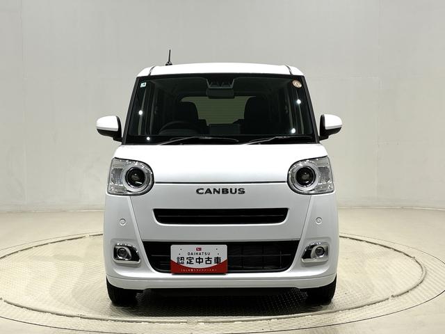 ムーヴキャンバスセオリーＧターボ　シートヒーター　バックモニター対応カメラＬＥＤオートライト・フォグランプ　電動パーキングブレーキ　プッシュボタンスタート　セキュリティアラーム　バックカメラ　両側パワースライドドアウエルカムオープン機能　オート電動格納式ドアミラー（広島県）の中古車