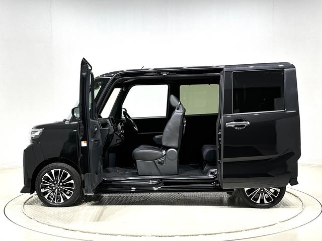 タントカスタムＲＳ　バックモニター対応カメラＬＥＤオートライト　パワースライドドアウェルカムオープン機能　電動パーキングブレーキ　運転席助手席シートヒーター　アルミホイール　キーフリーシステム　　オート電動格納式ドアミラー（広島県）の中古車