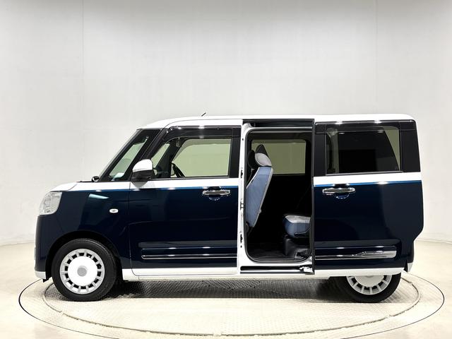 ムーヴキャンバスストライプスG パノラマモニター ナビ ETC ドラレコLEDオートライト・フォグランプ 電動パーキングブレーキ プッシュボタンスタート セキュリティアラーム 両側パワースライドドアウエルカムオープン機能 オート電動格納式ドアミラー(広島県)の中古車