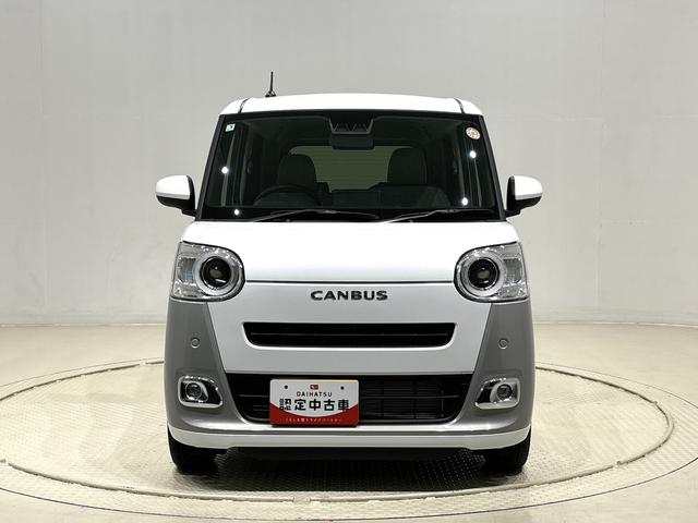 ムーヴキャンバスストライプスＧターボ　両側電動スライドドア　バックカメラ付ＬＥＤヘッドライト　ＬＥＤフォグランプ　前席シートヒーター　ＳＲＳサイドエアバッグ　オーディオ操作用ステアリングスイッチ　アダプティブルクルーズコントロール　オートホールド機能付電動パーキングブレーキ（広島県）の中古車