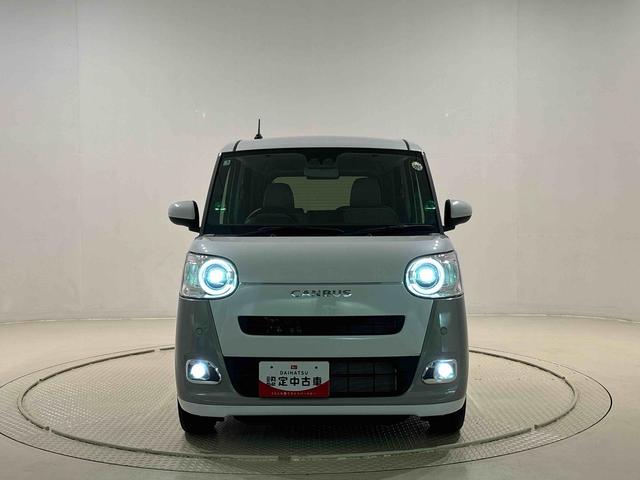 ムーヴキャンバスストライプスＧターボ　両側電動スライドドア　バックカメラ付ＬＥＤヘッドライト　ＬＥＤフォグランプ　前席シートヒーター　ＳＲＳサイドエアバッグ　オーディオ操作用ステアリングスイッチ　アダプティブルクルーズコントロール　オートホールド機能付電動パーキングブレーキ（広島県）の中古車