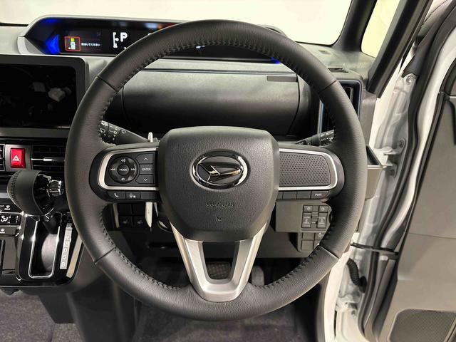 タントカスタムＲＳ　ターボ　運転席・助手席シートヒーター純正ナビ装着用アップグレードパック　両側電動スライドドア　電動パーキングブレーキ　オートブレーキホールド機能　本革巻ステアリングホイール　格納式リヤドアサンシェード　キーフリーシステム（広島県）の中古車