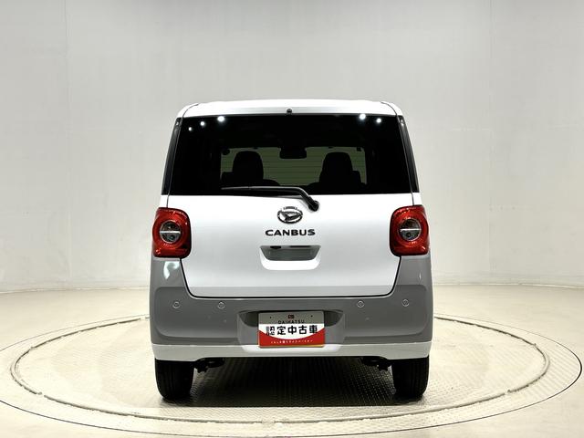 ムーヴキャンバスストライプスＧ　バックモニター対応カメラ　シートヒーターＬＥＤオートライト・フォグランプ　電動パーキングブレーキ　プッシュボタンスタート　セキュリティアラーム　バックカメラ　両側パワースライドドアウエルカムオープン機能　オート電動格納式ドアミラー（広島県）の中古車