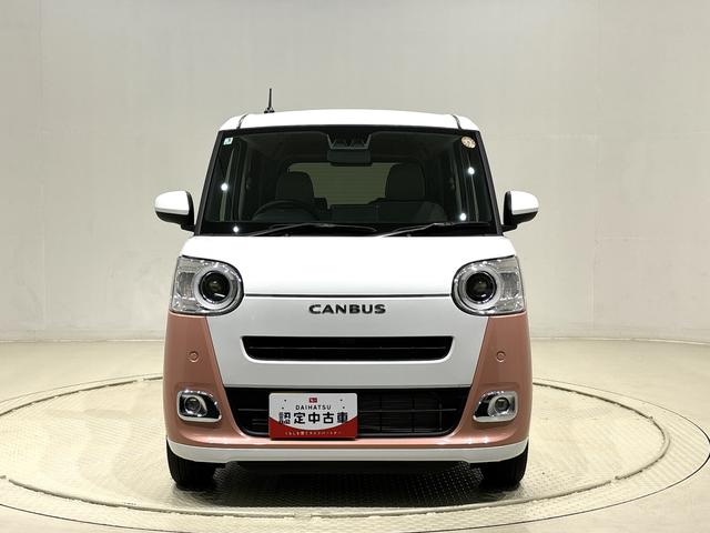 ムーヴキャンバスストライプスＧ　バックモニター対応　電動パーキングブレーキＬＥＤオートライト・フォグランプ　電動パーキングブレーキ　プッシュボタンスタート　セキュリティアラーム　バックカメラ　両側パワースライドドアウエルカムオープン機能　オート電動格納式ドアミラー（広島県）の中古車