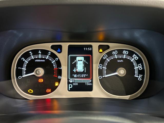 ムーヴキャンバスストライプスＧ　バックモニター対応　電動パーキングブレーキＬＥＤオートライト・フォグランプ　電動パーキングブレーキ　プッシュボタンスタート　セキュリティアラーム　バックカメラ　両側パワースライドドアウエルカムオープン機能　オート電動格納式ドアミラー（広島県）の中古車