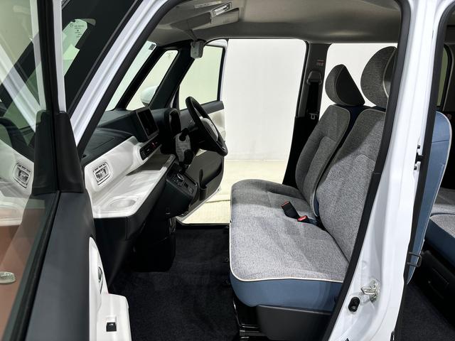 ムーヴキャンバスストライプスＧ　バックモニター対応　電動パーキングブレーキＬＥＤオートライト・フォグランプ　電動パーキングブレーキ　プッシュボタンスタート　セキュリティアラーム　バックカメラ　両側パワースライドドアウエルカムオープン機能　オート電動格納式ドアミラー（広島県）の中古車