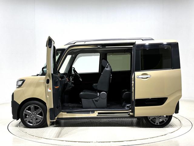 タントファンクロスターボ　バックモニター対応カメラ　シートヒーターＬＥＤオートライト　パワースライドドアウェルカムオープン機能　電動パーキングブレーキ　運転席助手席シートヒーター　アルミホイール　キーフリーシステム　　オート電動格納式ドアミラー（広島県）の中古車