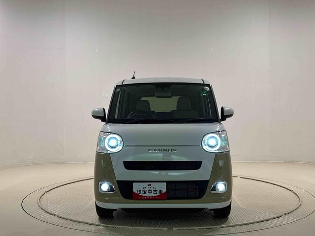 ムーヴキャンバスストライプスＧＲ７年式／メーカー保証（保証継承付）／延長保証追加／ＬＥＤオートライト・フォグランプ／電動パーキングブレーキ／プッシュボタンスタート／バックカメラ（広島県）の中古車