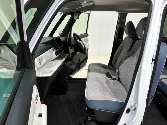 ムーヴキャンバスストライプスＧ　バックモニター対応　電動パーキングブレーキＬＥＤオートライト・フォグランプ　電動パーキングブレーキ　プッシュボタンスタート　セキュリティアラーム　バックカメラ　両側パワースライドドアウエルカムオープン機能　オート電動格納式ドアミラー（広島県）の中古車