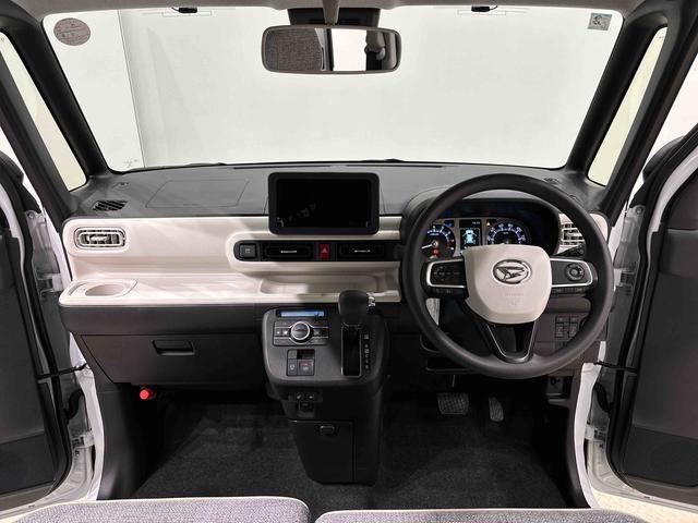 ムーヴキャンバスストライプスＧターボＬＥＤオートライト・フォグランプ　電動パーキングブレーキ　プッシュボタンスタート　セキュリティアラーム　バックカメラ　両側パワースライドドアウエルカムオープン機能　オート電動格納式ドアミラー（広島県）の中古車