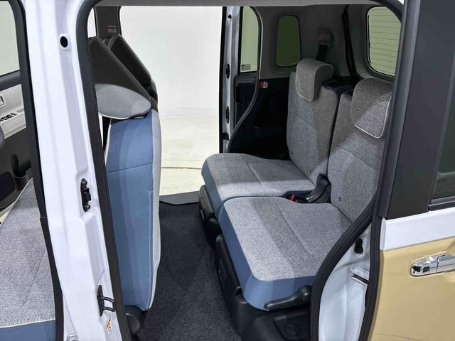 ムーヴキャンバスストライプスＧターボＬＥＤオートライト・フォグランプ　電動パーキングブレーキ　プッシュボタンスタート　セキュリティアラーム　バックカメラ　両側パワースライドドアウエルカムオープン機能　オート電動格納式ドアミラー（広島県）の中古車