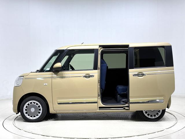 ムーヴキャンバスセオリーＧ　バックモニター対応　電動パーキングブレーキＬＥＤオートライト・フォグランプ　電動パーキングブレーキ　プッシュボタンスタート　セキュリティアラーム　バックカメラ　両側パワースライドドアウエルカムオープン機能　オート電動格納式ドアミラー（広島県）の中古車