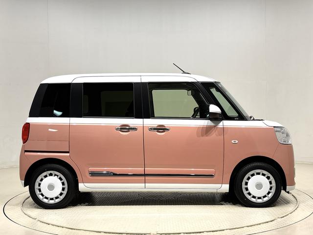 ムーヴキャンバスストライプスＧ　バックモニター対応　電動パーキングブレーキＬＥＤオートライト・フォグランプ　電動パーキングブレーキ　プッシュボタンスタート　セキュリティアラーム　バックカメラ　両側パワースライドドアウエルカムオープン機能　オート電動格納式ドアミラー（広島県）の中古車