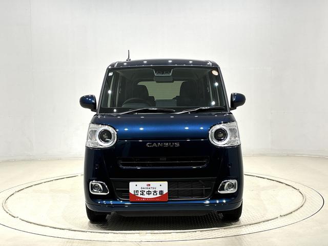 ムーヴキャンバスセオリーＧターボ　シートヒーター　バックモニター対応カメラＬＥＤオートライト・フォグランプ　電動パーキングブレーキ　プッシュボタンスタート　セキュリティアラーム　バックカメラ　両側パワースライドドアウエルカムオープン機能　オート電動格納式ドアミラー（広島県）の中古車