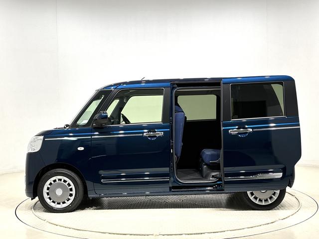 ムーヴキャンバスセオリーＧターボ　シートヒーター　バックモニター対応カメラＬＥＤオートライト・フォグランプ　電動パーキングブレーキ　プッシュボタンスタート　セキュリティアラーム　バックカメラ　両側パワースライドドアウエルカムオープン機能　オート電動格納式ドアミラー（広島県）の中古車