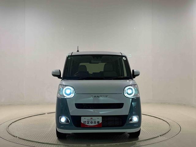 ムーヴキャンバスストライプスＧターボ　２トーンカラー　バックカメラ付ＬＥＤオートライト・フォグランプ　電動パーキングブレーキ　プッシュボタンスタート　セキュリティアラーム　バックカメラ　両側パワースライドドアウエルカムオープン機能　オート電動格納式ドアミラー（広島県）の中古車