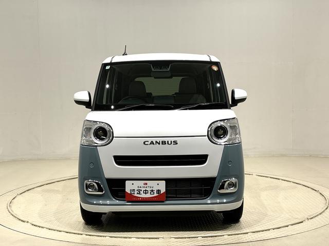 ムーヴキャンバスストライプスＧ　バックモニター　両側シートヒーターＬＥＤオートライト・フォグランプ　電動パーキングブレーキ　プッシュボタンスタート　セキュリティアラーム　バックカメラ　両側パワースライドドアウエルカムオープン機能　オート電動格納式ドアミラー（広島県）の中古車