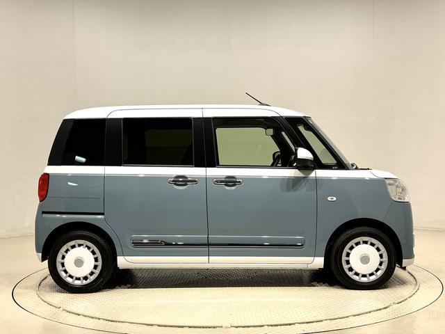 ムーヴキャンバスストライプスＧ　バックモニター　両側シートヒーターＬＥＤオートライト・フォグランプ　電動パーキングブレーキ　プッシュボタンスタート　セキュリティアラーム　バックカメラ　両側パワースライドドアウエルカムオープン機能　オート電動格納式ドアミラー（広島県）の中古車