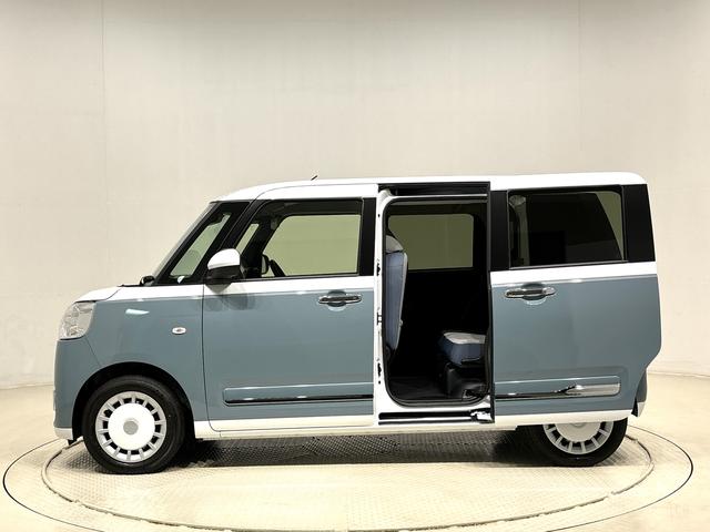 ムーヴキャンバスストライプスＧ　バックモニター　両側シートヒーターＬＥＤオートライト・フォグランプ　電動パーキングブレーキ　プッシュボタンスタート　セキュリティアラーム　バックカメラ　両側パワースライドドアウエルカムオープン機能　オート電動格納式ドアミラー（広島県）の中古車