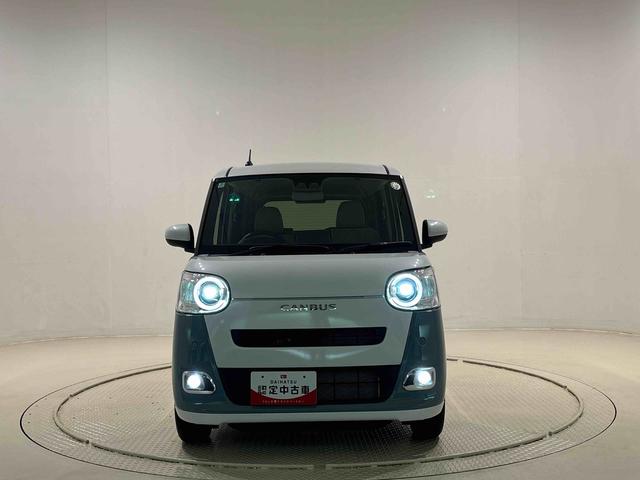 ムーヴキャンバスストライプスＧ　バックモニター　両側シートヒーターＬＥＤオートライト・フォグランプ　電動パーキングブレーキ　プッシュボタンスタート　セキュリティアラーム　バックカメラ　両側パワースライドドアウエルカムオープン機能　オート電動格納式ドアミラー（広島県）の中古車