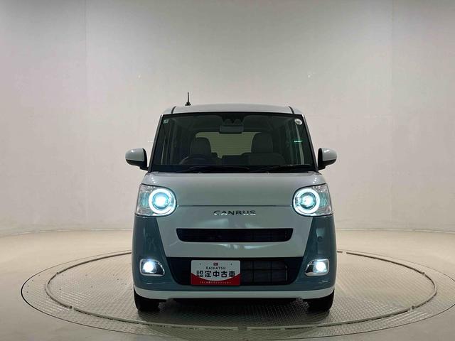 ムーヴキャンバスストライプスＧ　バックモニター対応カメラ　シートヒーターＬＥＤオートライト・フォグランプ　電動パーキングブレーキ　プッシュボタンスタート　セキュリティアラーム　バックカメラ　両側パワースライドドアウエルカムオープン機能　オート電動格納式ドアミラー（広島県）の中古車