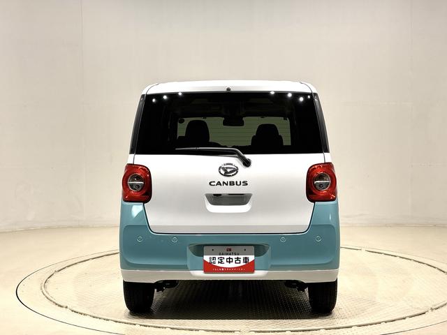 ムーヴキャンバスストライプスＧ　バックモニター対応カメラ　シートヒーターＬＥＤオートライト・フォグランプ　電動パーキングブレーキ　プッシュボタンスタート　セキュリティアラーム　バックカメラ　両側パワースライドドアウエルカムオープン機能　オート電動格納式ドアミラー（広島県）の中古車