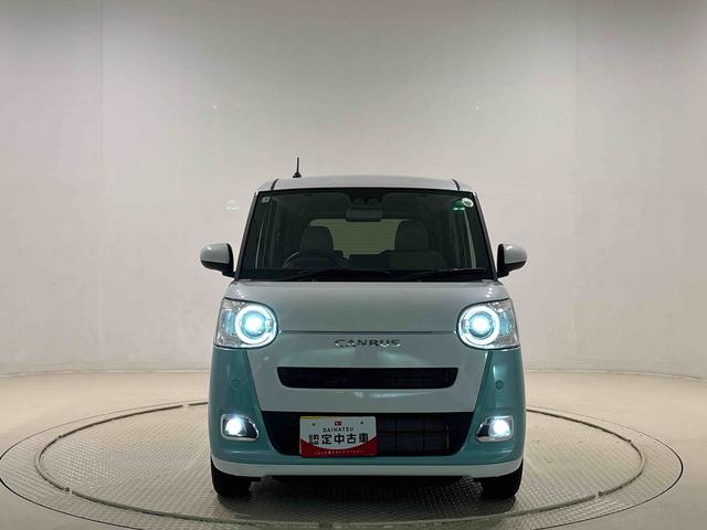 ムーヴキャンバスストライプスＧ　バックモニター対応カメラ　シートヒーターＬＥＤオートライト・フォグランプ　電動パーキングブレーキ　プッシュボタンスタート　セキュリティアラーム　バックカメラ　両側パワースライドドアウエルカムオープン機能　オート電動格納式ドアミラー（広島県）の中古車