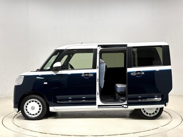 ムーヴキャンバスストライプスGターボ 両側電動スライドドア バックカメラ付オートホールド機能付き電動パーキングブレーキ SRSサイドエアバッグ 前席シートヒーター LEDヘッドライト LEDフォグランプ オートライト オートハイビーム オーディオ操作用ステアリングスイッチ(広島県)の中古車