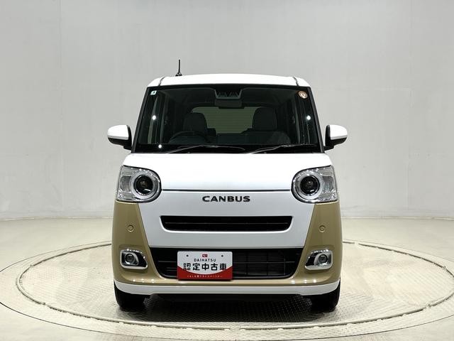 ムーヴキャンバスストライプスＧ　２トーンカラー　バックカメラ付ＬＥＤオートライト・フォグランプ　電動パーキングブレーキ　プッシュボタンスタート　セキュリティアラーム　バックカメラ　両側パワースライドドアウエルカムオープン機能　オート電動格納式ドアミラー（広島県）の中古車