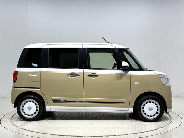 ムーヴキャンバスストライプスＧ　２トーンカラー　バックカメラ付ＬＥＤオートライト・フォグランプ　電動パーキングブレーキ　プッシュボタンスタート　セキュリティアラーム　バックカメラ　両側パワースライドドアウエルカムオープン機能　オート電動格納式ドアミラー（広島県）の中古車