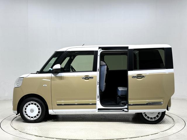 ムーヴキャンバスストライプスＧ　２トーンカラー　バックカメラ付ＬＥＤオートライト・フォグランプ　電動パーキングブレーキ　プッシュボタンスタート　セキュリティアラーム　バックカメラ　両側パワースライドドアウエルカムオープン機能　オート電動格納式ドアミラー（広島県）の中古車